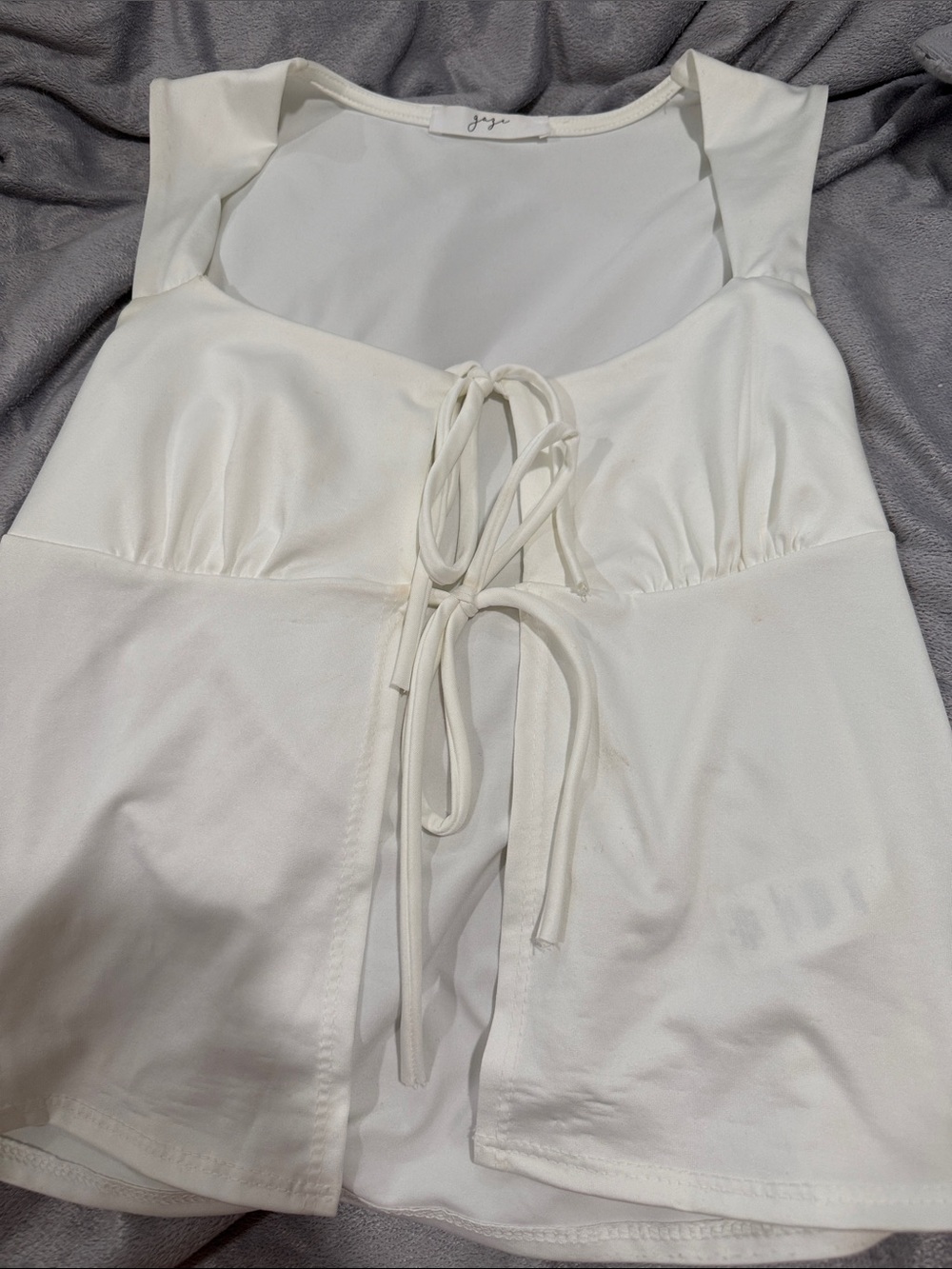 Gypsy White Tie-Front Sleeveless Camisole